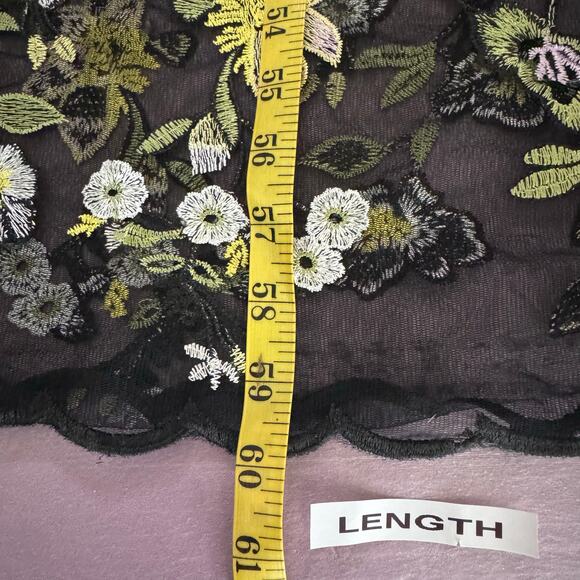 Lularoe Deanne II Sheer Mesh Flower Embroidered Maxi Dress Fairy Whimsigoth sz L - Picture 9 of 10